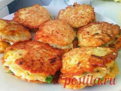 Оладьи из кабачка с начинкой | Домашняя кулинария