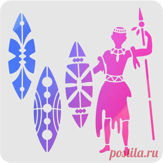 Plantilla de plantillas para pintura de dibujo de tribu africana, plantillas de plástico de 11,8x11,8 pulgadas, decoración cuadrada reutilizable Plantillas para pintura - AliExpress