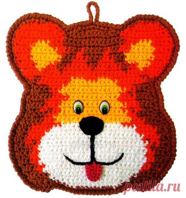 Прихватка «Тигр» крючком. Схема | Вязаные крючком аксессуары
