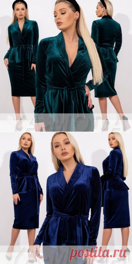 ⚙Бархатный костюм с баской купить недорого