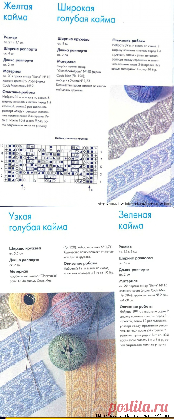 Кайма спицами