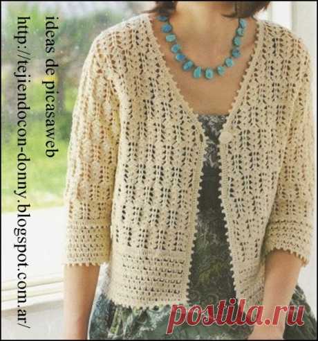 crochet fabric , CROCHET - GANCHILLO - PATRONES - GRAFICOS: CAMPERA TEJIDA A GANCHILLO EN LANA