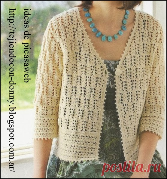 crochet fabric , CROCHET - GANCHILLO - PATRONES - GRAFICOS: CAMPERA TEJIDA A GANCHILLO EN LANA
