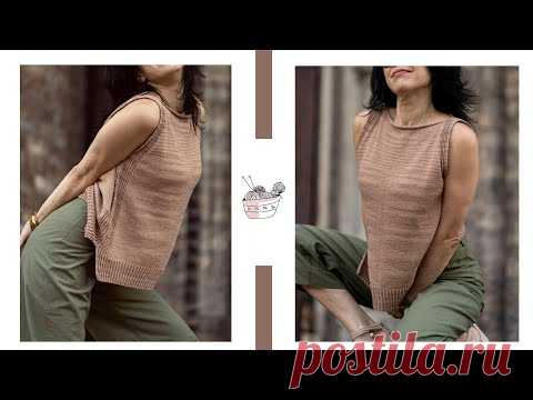 ТОП СПИЦАМИ//ОПИСАНИЕ//МК французская резинка спицами