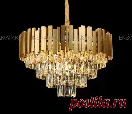 Хрустальная золотая люстра на 9 ламп