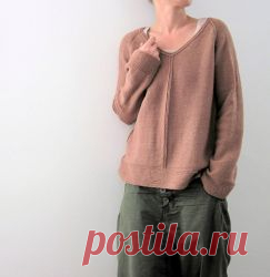 Пуловер регланом спицами Carina