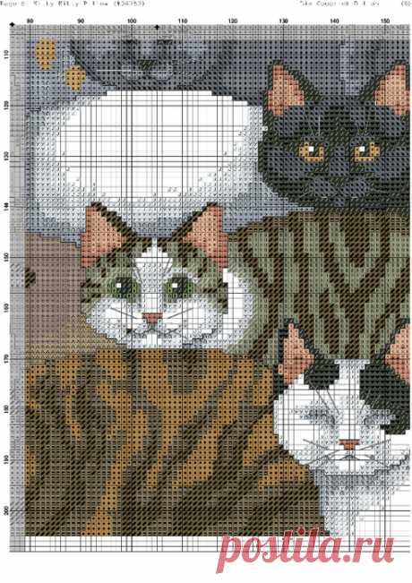 ВЫШИВКА-Kitty Kitty Pillow