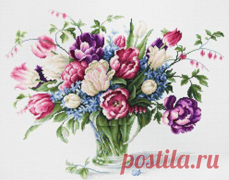 Вышивка &quot;Тюльпаны&quot; | Скачать схему бесплатно на сайте Stitchart.net