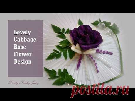 Lovely Cubbage, Rettich Rose Flower Garnish - Gemüse Blumen Design
