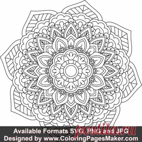 SVG Mandala Art #125 &amp;#8211; ColoringPagesMaker