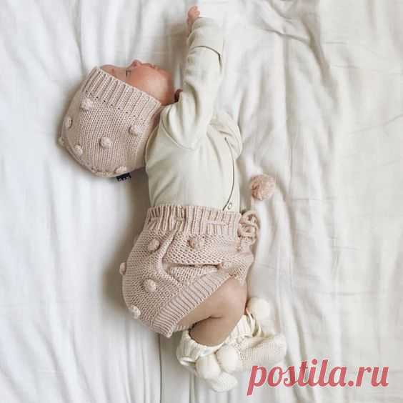 вязание малышам, вязание для новорожденных, детская одежда, одежда для новорожденных, носочки, шапочка для девочки, вязание спицами, связано