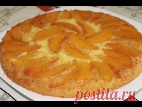 Пирог-перевертыш с персиками. Персиковый пирог.(Upside-Down Peach Cake)
