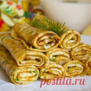 Блины с сыром и зеленью - МирТесен