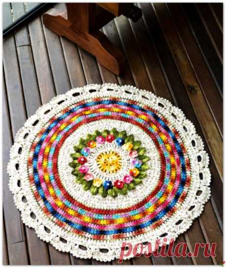 Цветной коврик крючком — HandMade