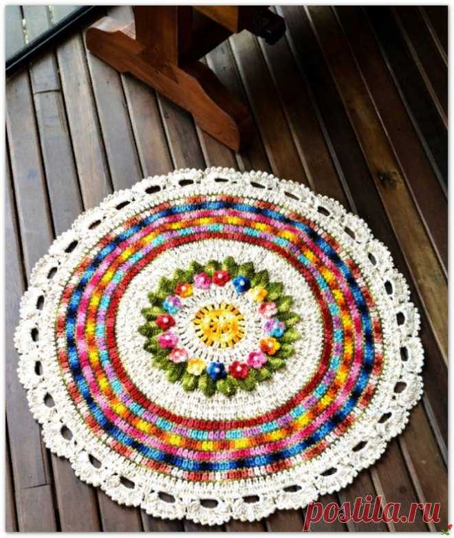 Цветной коврик крючком — HandMade