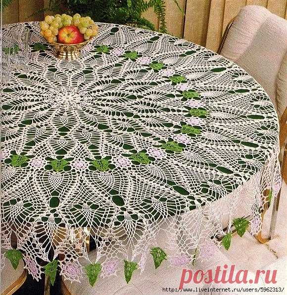 Ажурные скатерти крючком - САМОБРАНОЧКА рукодельницам, мастерицам