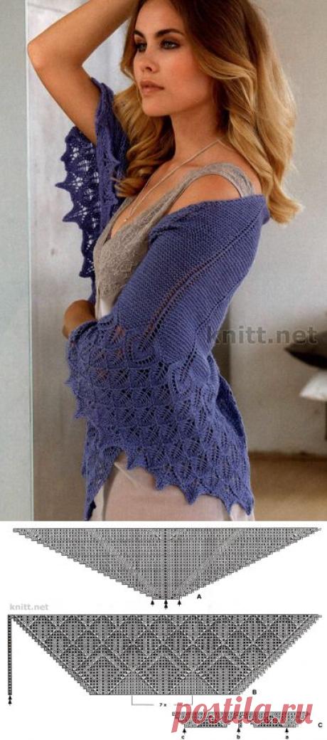 Платок с ажурным краем | knitt.net | Все о вязании