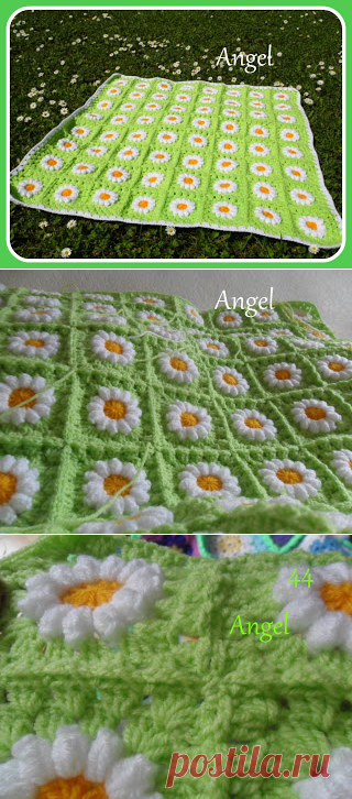 Blanket "a field of daisies". Плед.