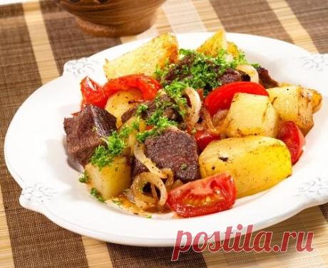 Мясо с овощами в пиве