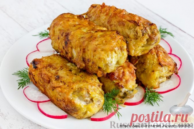 Мясные рулетики с грибами, в 
