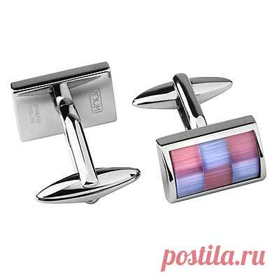 Скидка на стальные запонки Zoom с тигровым глазом.