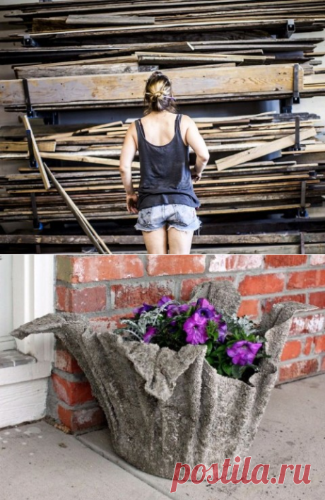 Она замочила полотенце в цементе… Вы только посмотрите что получилось!