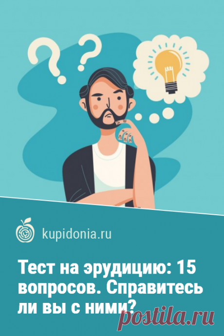 Тест на эрудицию: 15 вопросов. Справитесь ли вы с ними?. Развлекательный тест с вопросами на разные темы для проверки вашей эрудиции и кругозора. Попробуйте ответить правильно хотя бы на половину вопросов!