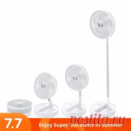 Blitzwolf® bw-f2 folding fan usb desktop fan with remote control 10 inches pedestal fan 4 wind mode 3 gear wind speed 7200mah battery 5 large blades adjustable height 5m air supply distance low noise for home bedroom livingroom office outdoor Sale - Banggood.com