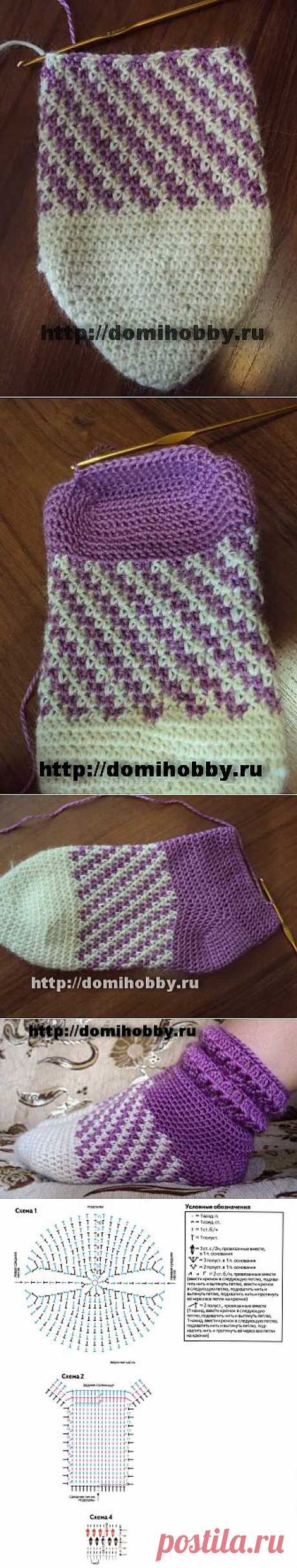 Мастер-класс вязания носков крючком