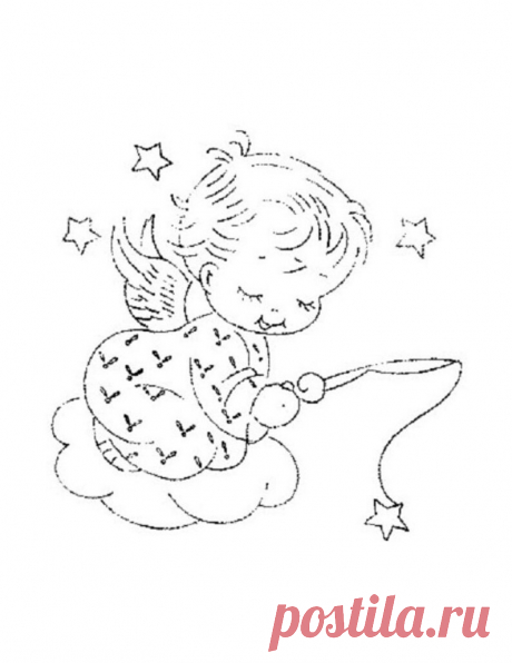Digital Embroidery Motifs 529 Baby Angels for Nursery Linens | Etsy España