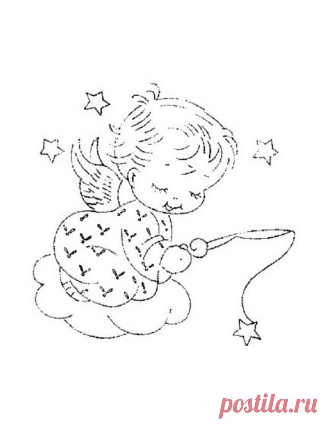 Digital Embroidery Motifs 529 Baby Angels for Nursery Linens | Etsy España