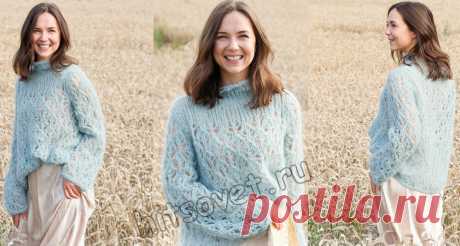 Нежнейший, ажурный, женский свитер спицами. Схемы и описание. | Вязаный Смак | Яндекс Дзен