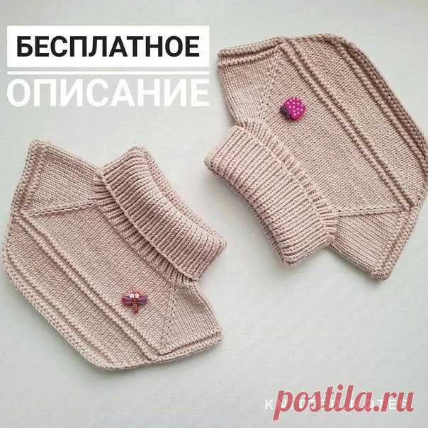 Нежная детская манишка спицами