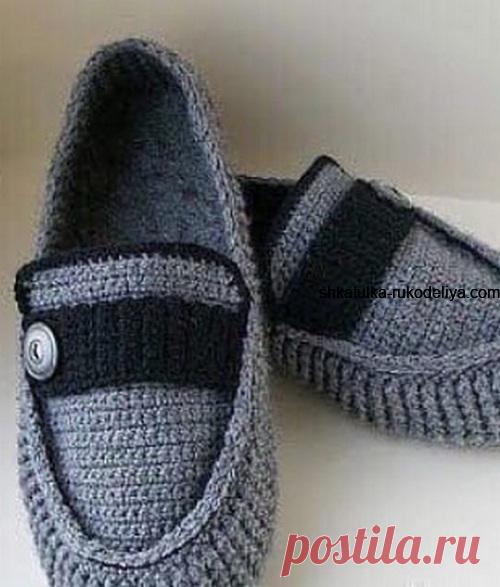 Мужские тапочки крючком Домашняя обувь крючком для мужчин