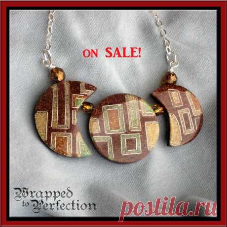 Color Block Necklace / STERLING SILVER Wire от WrappedToPerfection