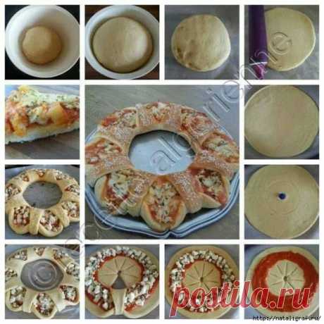 Пицца Корона и пирог из хлеба