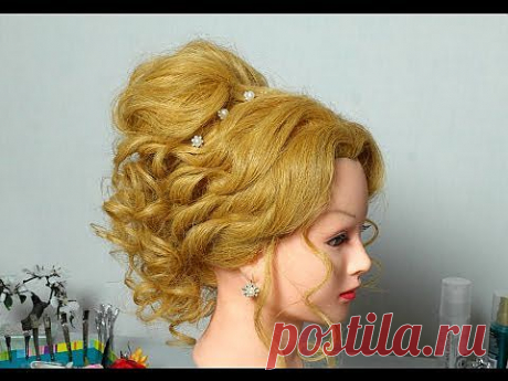 Романтическая прическа для длинных волос. Romantic hairstyle for long hair - YouTube