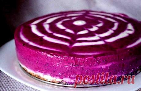 Торт-суфле с чёрной смородиной. БЕЗ ВЫПЕЧКИ!