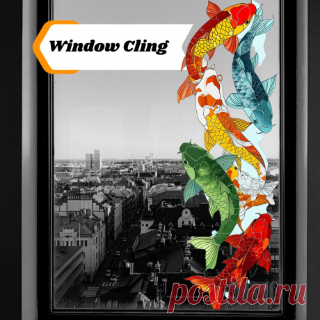 Koi Fish Vidrieras Ventana Cling Calcomanía Pegatina Falsa Vidrieras Vinilo Ventana Cling Regalo reutilizable para su mamá Inauguración de la casa Decoración ingeniosa - Etsy Chile