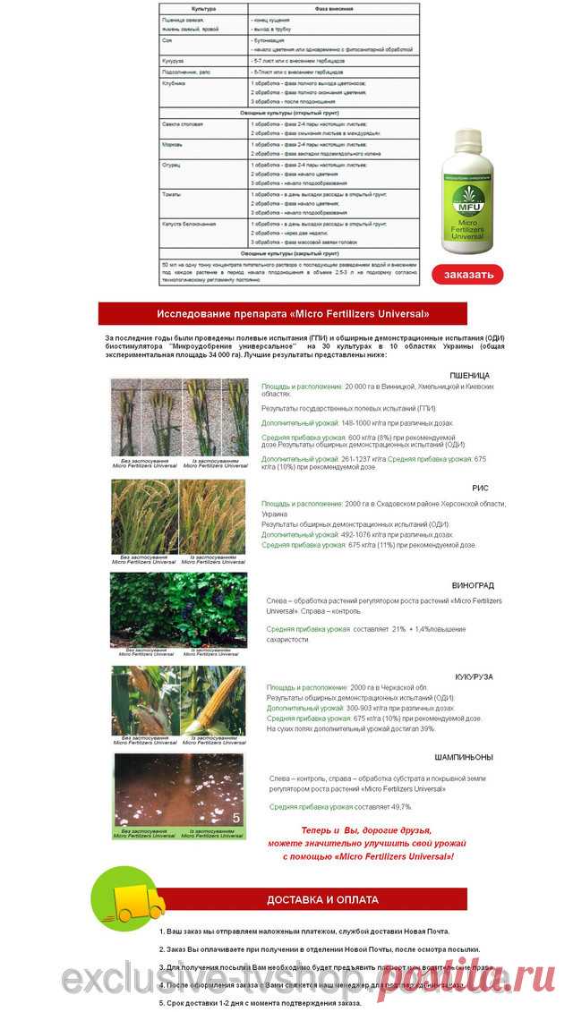 ТМ «Micro Fertilizers Universal» - биостимулятор роста №1 в мире! Препарат для роста овощей и фруктов.