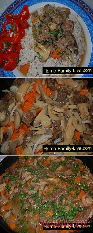 Кулинарные рецепты Перловая каша с мясом и грибами &raquo; Кулинарные рецепты