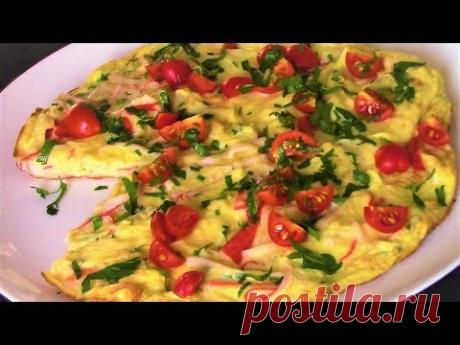 Такой вкуснятины на завтрак Вы еще не ели!!! Омлет с крабовыми палочками.