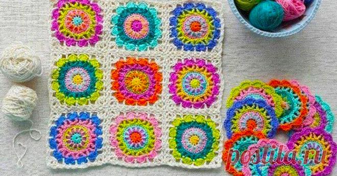 Сказочный бабушкин квадрат! Более 30 схем, описание и идеи Самый красивый квадратный мотив.