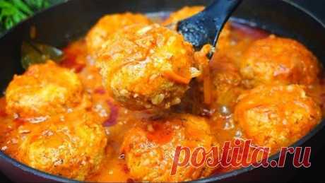 Ужин на сковороде.  Вкусные Рыбные Тефтели в соусе.