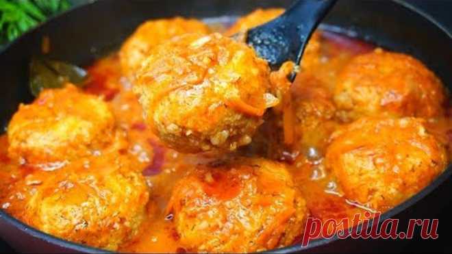 Ужин на сковороде.  Вкусные Рыбные Тефтели в соусе.