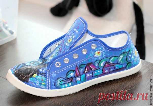 Расписываем кеды: подражание картине Винсента Ван Гога "Звёздная ночь"