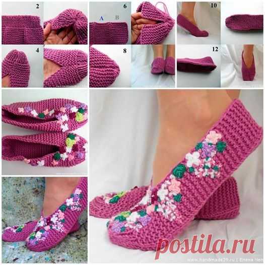 Wonderful DIY Knit Pretty Slippers