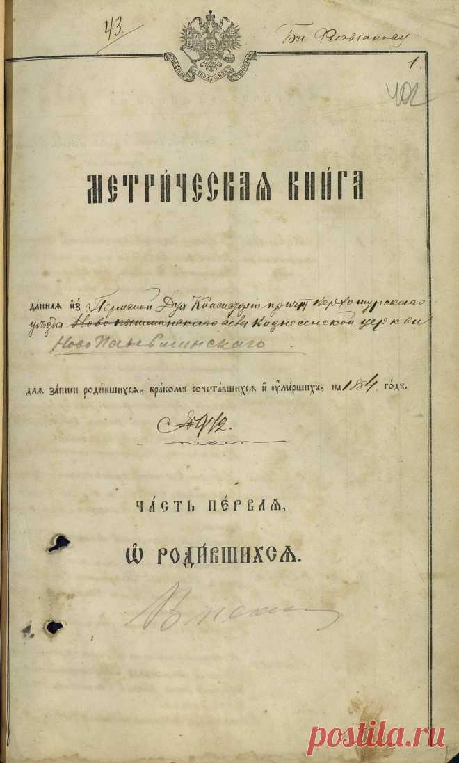 Вознесенская Церковь, Ново-Паньшинское с. метрическая книга за 1884 год
Со страницы 414 - Священник Александр Попов (мой предок)