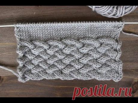 Нижняя кайма из кос для оформления края вязаного изделия спицами
