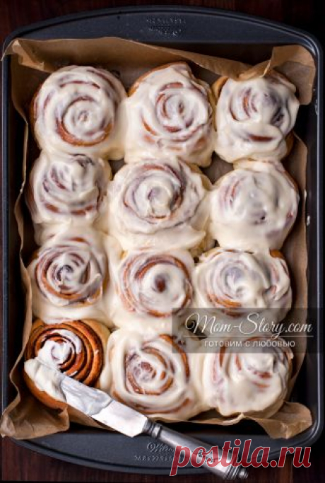 Булочки синнабон (Cinnabon) в сливочной глазури. Лучший рецепт